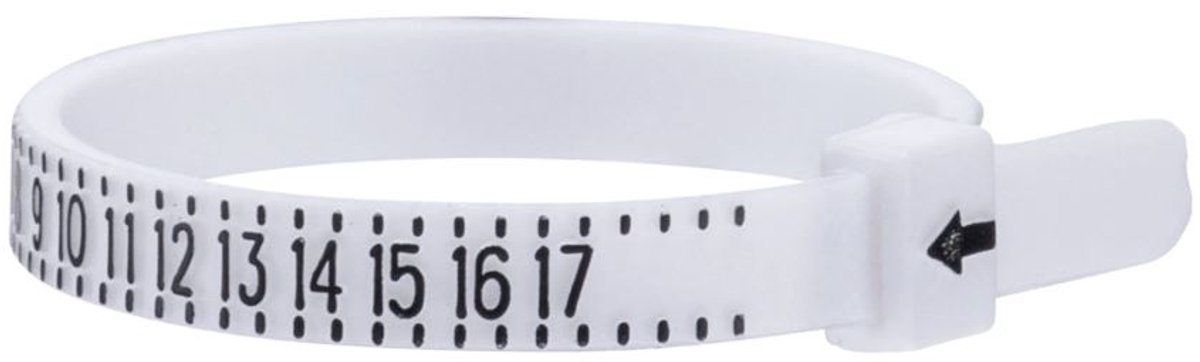 Ringmaat meter - Ringmaat meetinstrument - Ringmeter - Ringmaat opmeten - Vinger meten - Ringmaat meetlint - Ring sizer - Jonyx