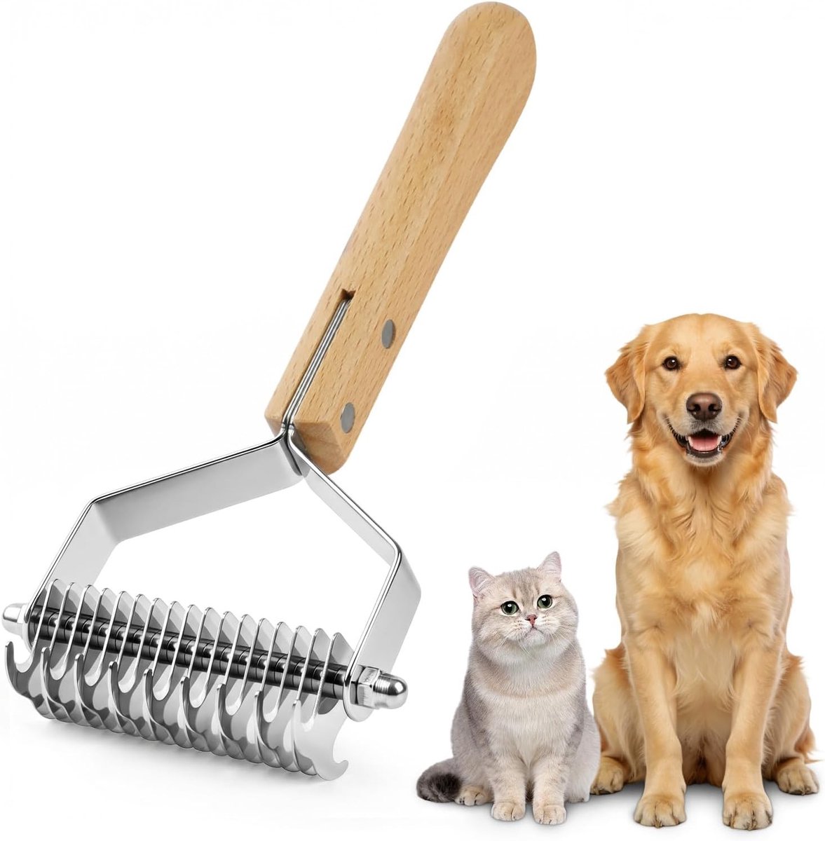 Professionele Ondervachtkam voor Huisdieren, Ontklittingskam met 17 Tanden voor Honden en Katten, Ideaal Trimgereedschap voor Vachtverzorging en Ontklitten