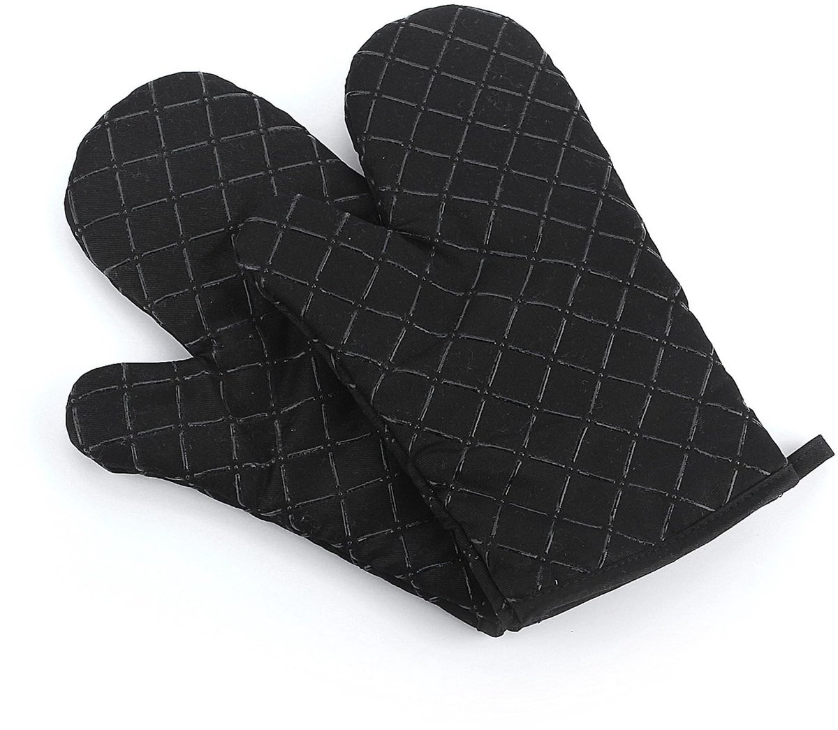 Famanu – Hittebestendige ovenhandschoenen van duurzame siliconen, anti-slip, geschikt voor keuken, barbecue en bakken in zwart