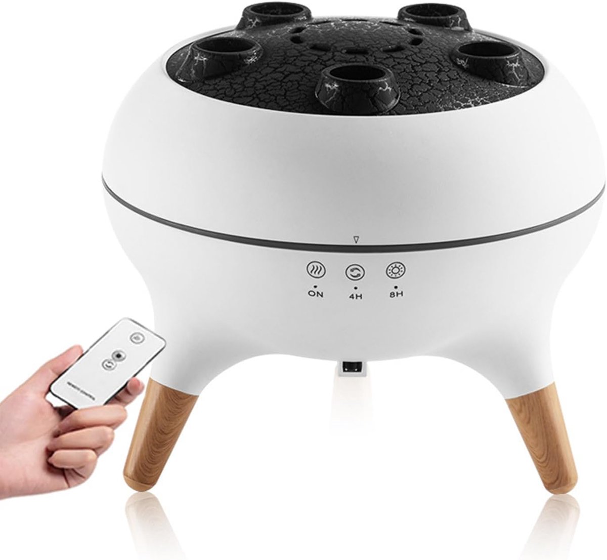 Deze 3-in-1 aromatherapie luchtbevochtiger in de vorm van een kwal wordt geleverd met een afstandsbediening met zevenkleurige ledverlichting en is geschikt voor thuis, op kantoor en in yogastudio's