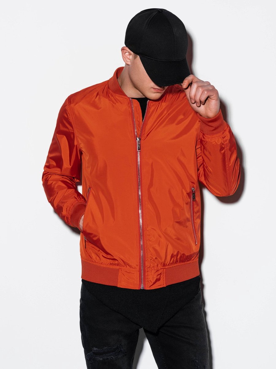 Ombre - Heren Tussenjas - Brickrood - Voorzakken met ritsen - Polyester