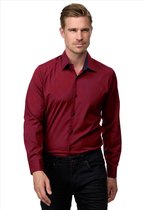 ItalianStyle - Chemise pour hommes - Coton - Modèle slim-fit - Rouge bordeaux