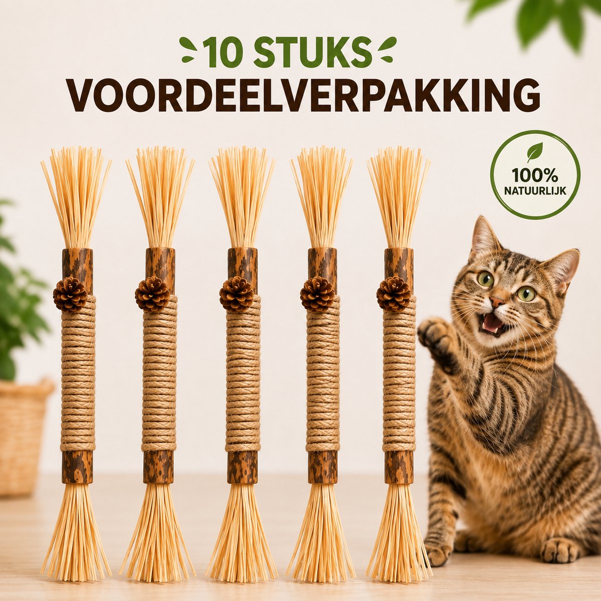 Yammii | Matatabi 10 Stokjes voor Katten - Silvervine - Catnip - Kattenkruid - Kattenspeelgoed - Kauwstokjes