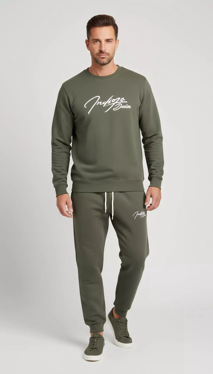 Indigo Denim - Joggingpak Heren - Kaki Groen