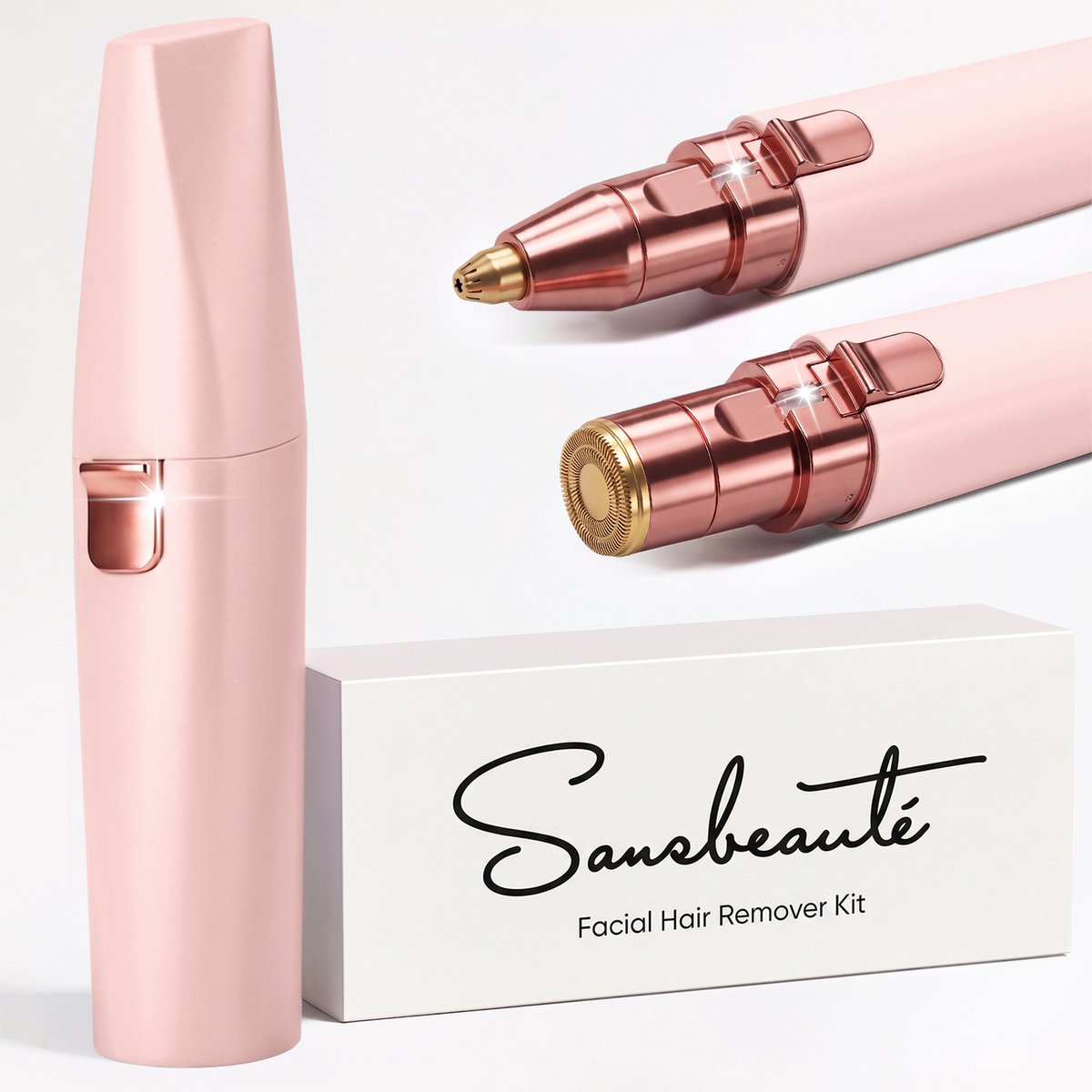 Sansbeauté® Wenkbrauw Trimmer - Gezichtsontharing Dames - Gezicht Trimmer Vrouw - Gezichtsontharing Dames - Gezichtstrimmer - Snor Trimmer - Face Shaver - Flawless Gezichtshaarverwijderaar - Facial Hair Remover - Mini Shaver - Eyebrow Trimmer