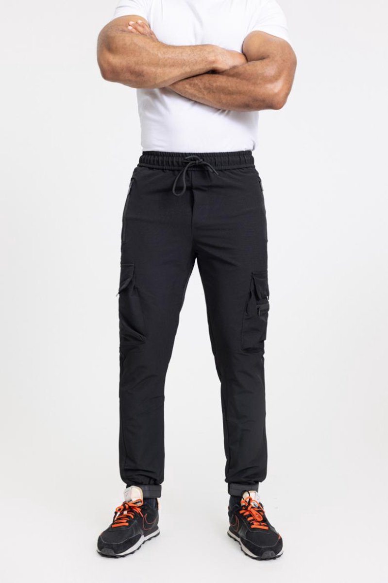 Zayne Milano - Heren Joggingbroek - Zakken Op De Zijkant Met Rits - Zwart - Stijlvol