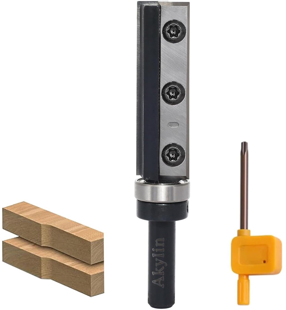 Omkeerplaat - Zwart - 8 x 16 x 50 mm - Houtfrees met Verwisselbaar Hardmetalen Lemmet - Voor Kantbewerking