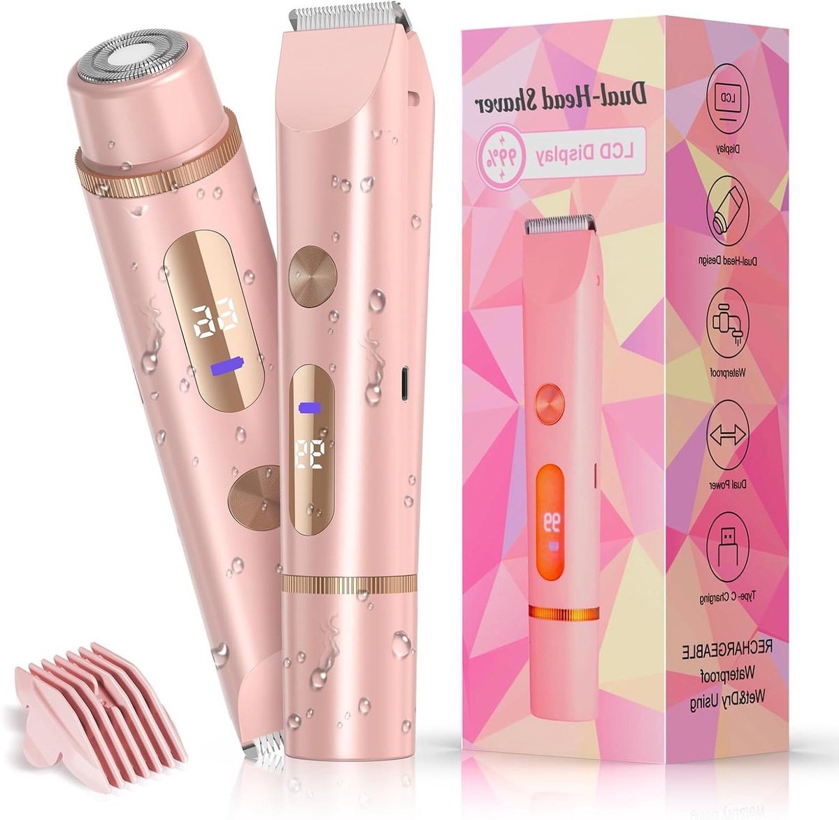 Elektrische Ladyshaver - Epilator Ontharen - Huidverzorging Lichaam - 2-in-1 Multifunctioneel - 18.9 x 6.9 cm - Wit