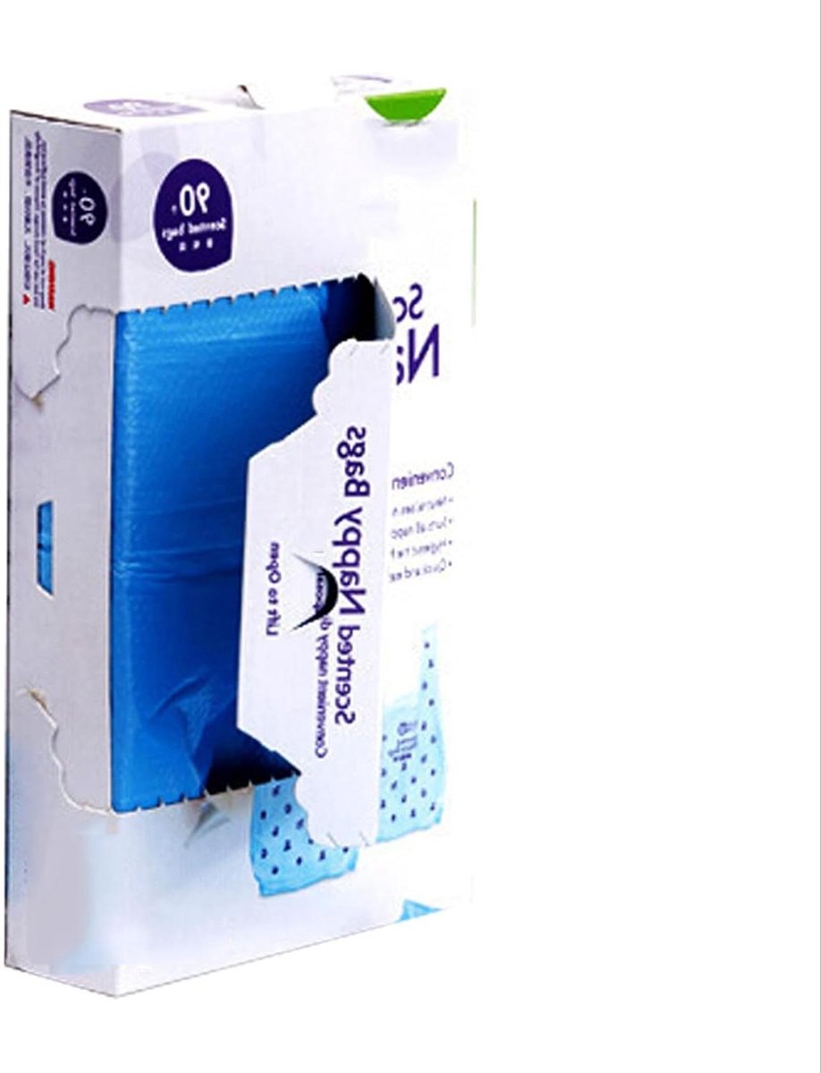 Wegwerp Luiertasjes - Afvalzakjes - Hygiënisch Opruimen - Met Extra Sluiting - 90 Stuks - Geur Absorberend