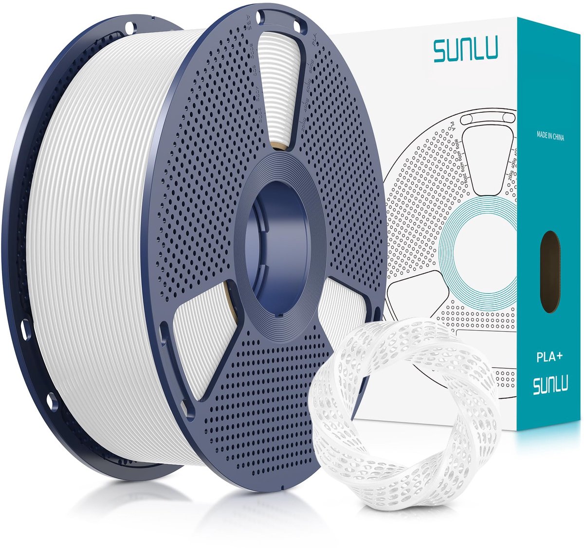 SUNLU PLA Plus Filament 1.75mm for 3D Printer & 3D Pens, 1KG (2.2LBS) PLA+ 3D Filament Tolerance Accuracy +/- 0.02 mm - ShopVlot