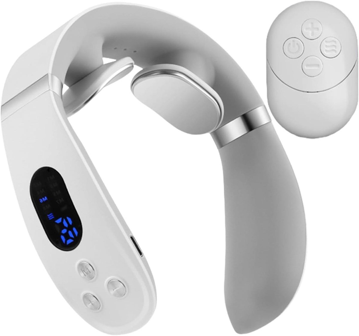 Nek Massager - Schouder Massage - Spierontspanning - Instelbare Intensiteit - 18 x 17.5 cm - Wit