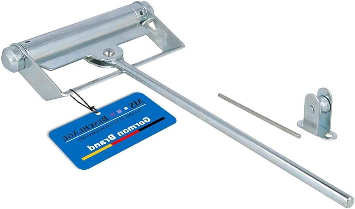 Deurdranger met stang - Automatische sluiting - Deuren sluiten - Verstelbare veerkracht - Tot 60 kg - Zilver
