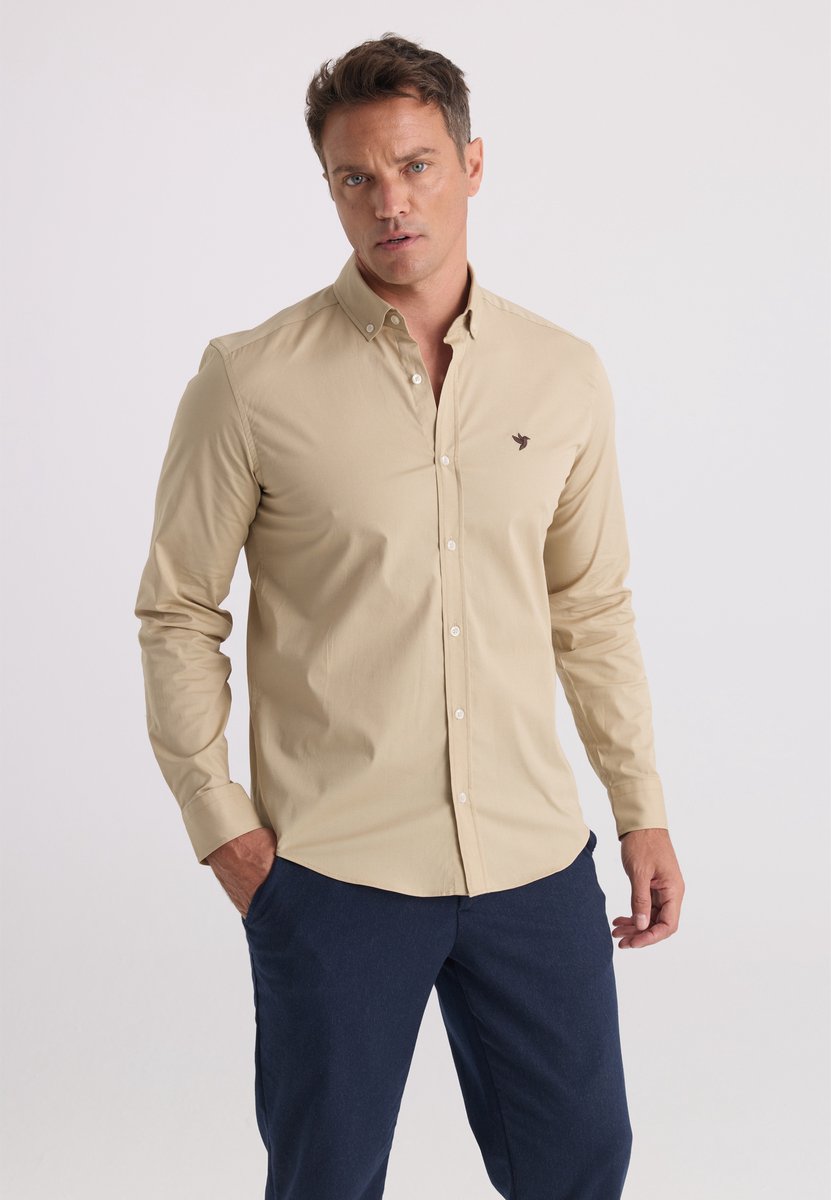 Felix Hardy Overhemd Met Lange Mouwen Katoen Heren Beige - Xl