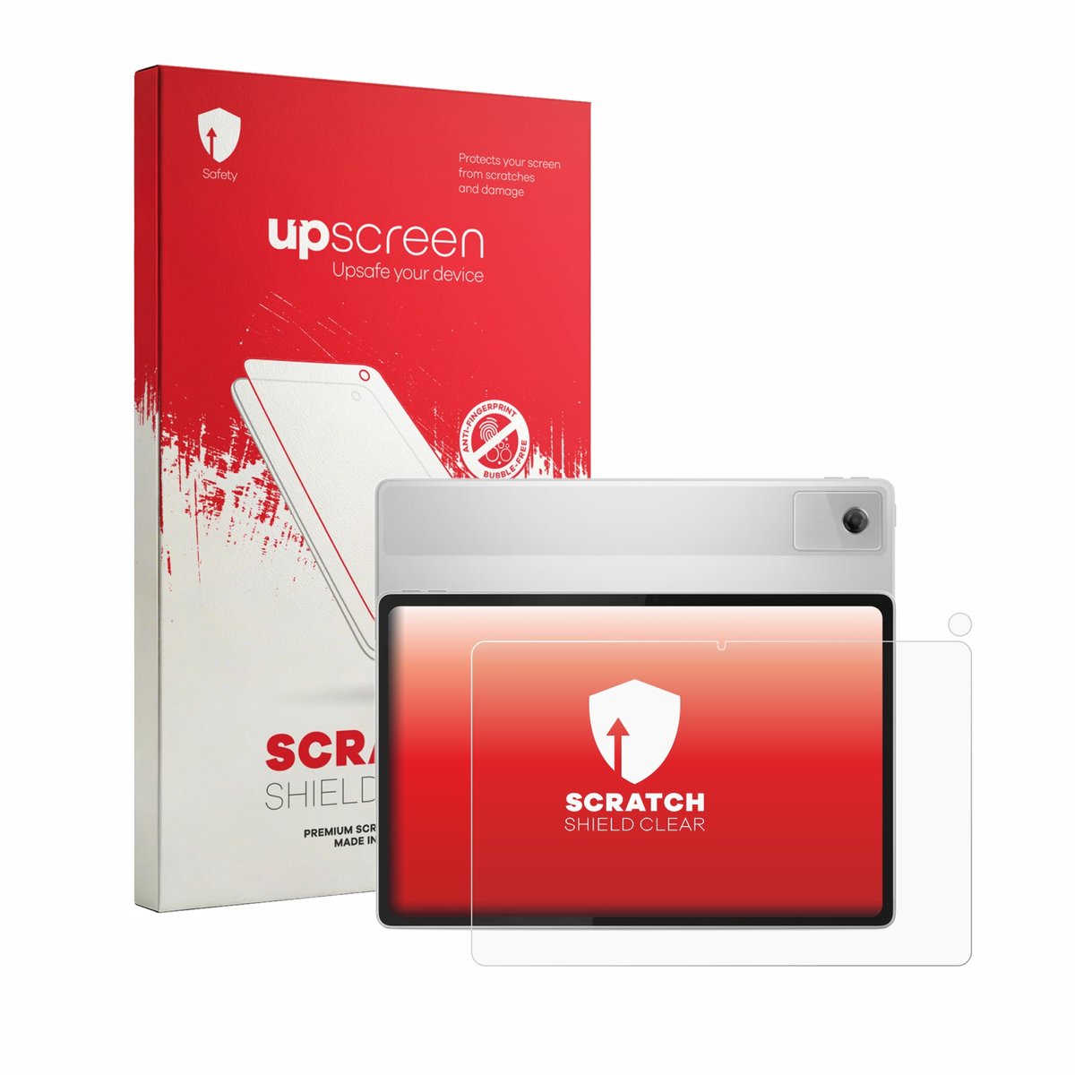 upscreen - Screenprotector voor Lenovo Idea Tab Plus 12.1" (Voor+Camera) - Folie Beschermfolie transparant