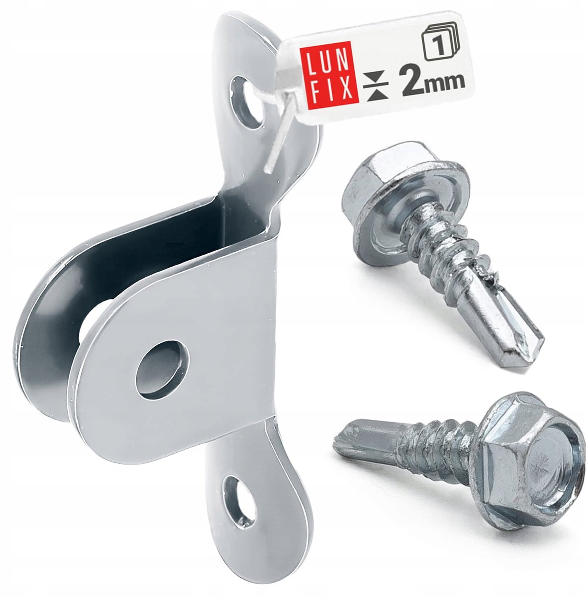 LUN FIX - Hoekpost hardware Zilver - met twee schroeven