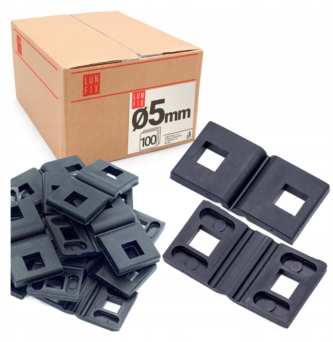 LUN FIX - Plastic inzetstuk voor de paalklem - draad fi 5 mm - 100 stuks