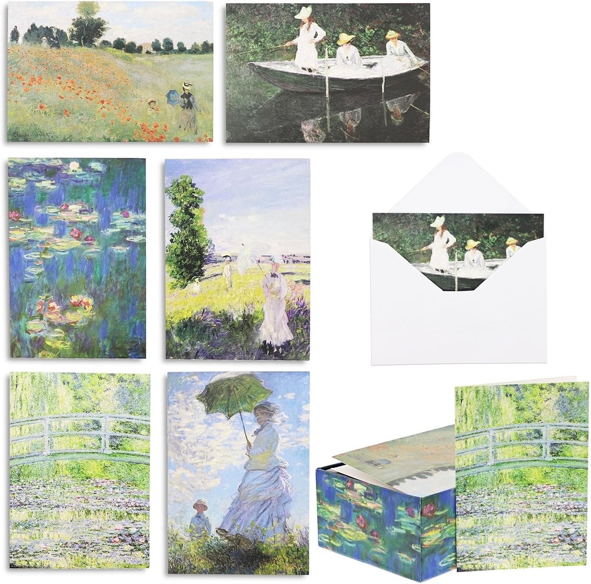 Wenskaarten Set - Multicolor - 5 x 3,5 inch - Geïnspireerd door Monet - Voor Alle Gelegenheden