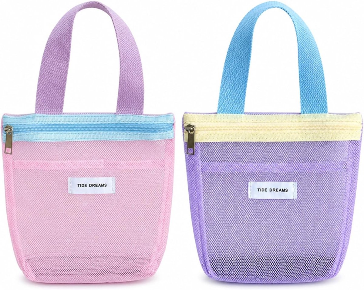 Douchetas - Roze - Voor Toiletten en Reizen - Ademend Nylon met Ritssluiting - Voor Kamperen en Dagelijks Gebruik