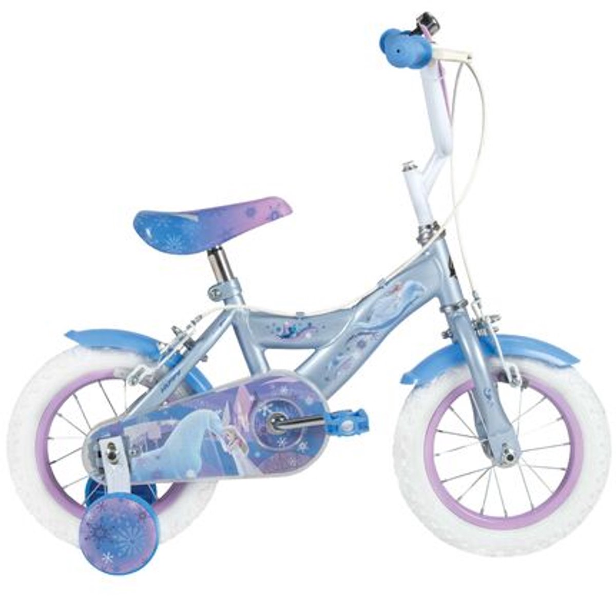 Disney Frozen 2 Kinderfiets Meisjes 12 inch Blauw Paars- Twee handremmen