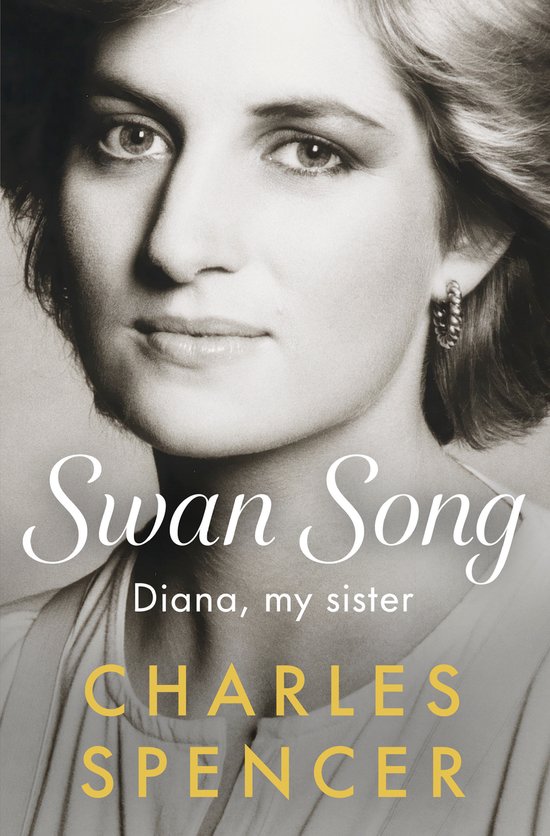 Boek 'Swan Song Diana, my sister' van Charles Spencer, portret van Diana.