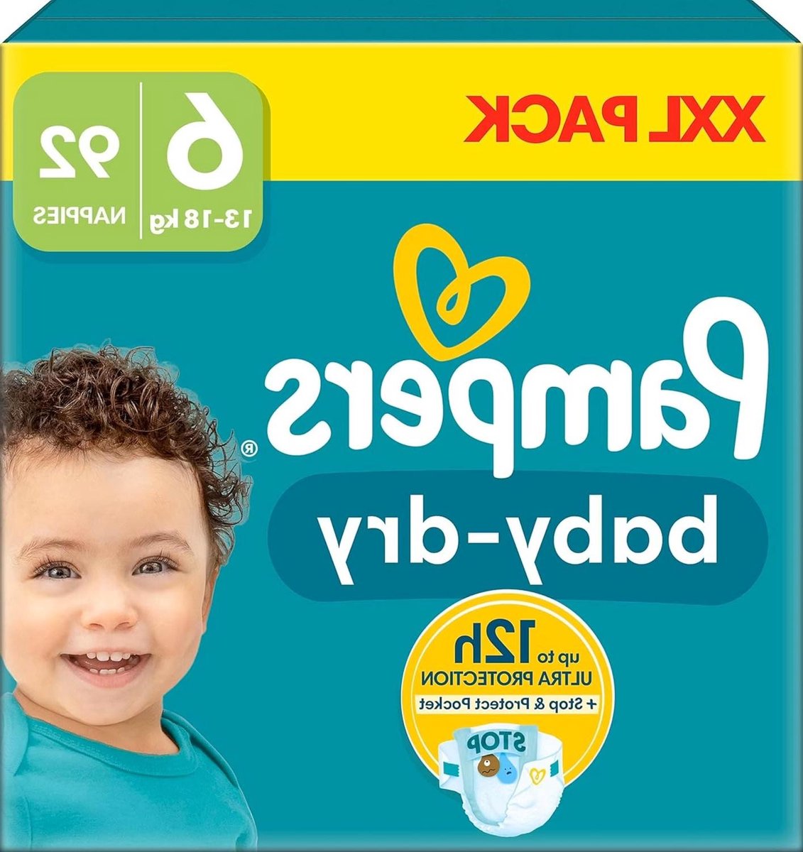 Baby luiers - Kruipers slabbertjes - Droge nachten - Stop & Protect pocket - 92 stuks - Wit