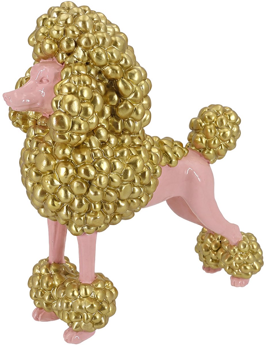 Clayre & Eef Decoratie Beeld Hond Roze Kunststof
