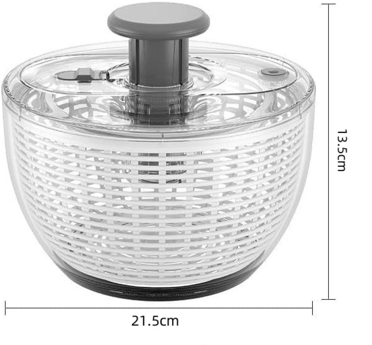 carmdering - Slacentrifuge - Saladedroger - Groentedroger met persfunctie - Fruitwasser - Sladroger - Uitlekmand - 3,6 liter - Geschikt voor het wassen van fruit en groenten, het maken van salades, enz.