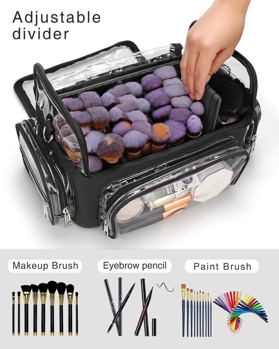Make-upkoffer - Zwart - XL - Professionele Cosmetica-Organizer met Borstelhouder - Voor Dames