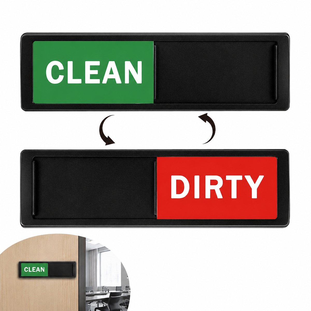 Vrij Bezet Bordje - Niet Storen Schuifbordje - Bezet Vrij Indicator - Deur Signaal met Schuifsysteem - Privacy Bordje voor Toilet Kantoor Vergaderruimte - 17.7 x 5.2 cm