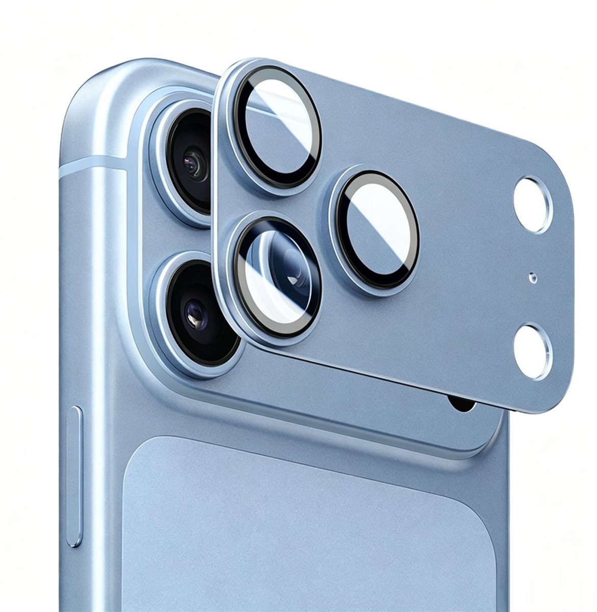 Zandarix Camera Lens Protector Geschikt voor Apple iPhone 18 Pro - Camerabescherming - Militaire - Tempered Glass AR+AF - Compatibel met Hoes - Light Blue