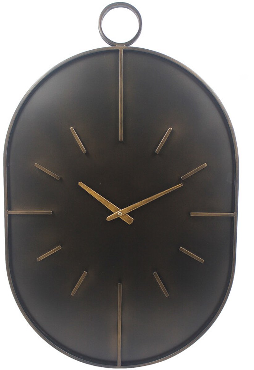 Wandklok metaal deens ovaal 50x79cm