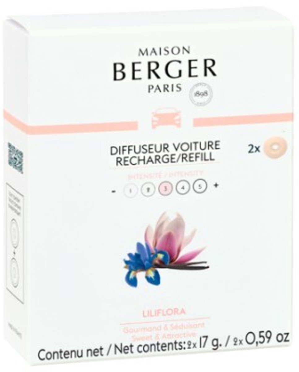 Maison Berger Autoparfum Navulling Liliflora – 2 Stuks