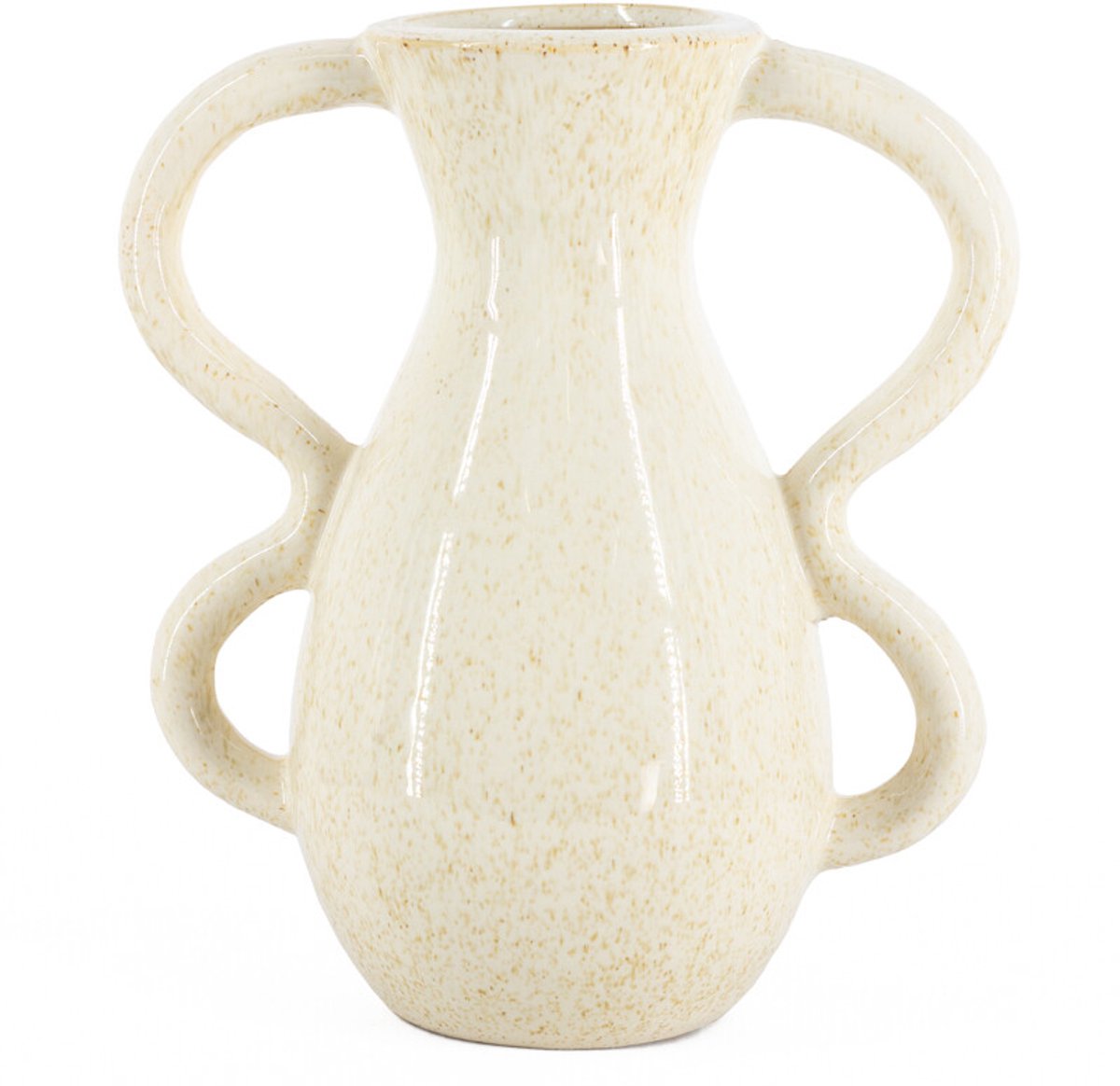 Aardewerk vaas Tentacle beige