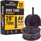 Chambre à air BikePeak Elbrock City 28 pouces AV valve Schrader 40 mm 28/47-622/635 - Lot de 2 chambres à air pour vélo de ville ou vélo électrique