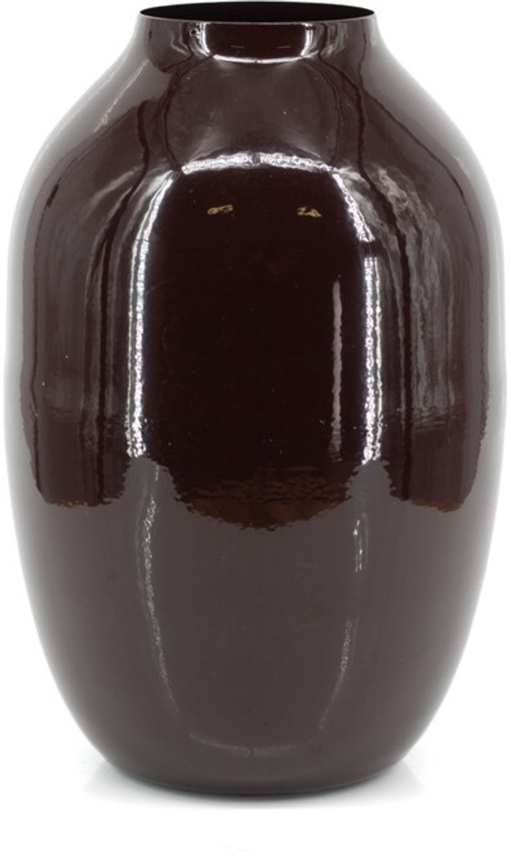 Metalen vaas Maru glossy brown