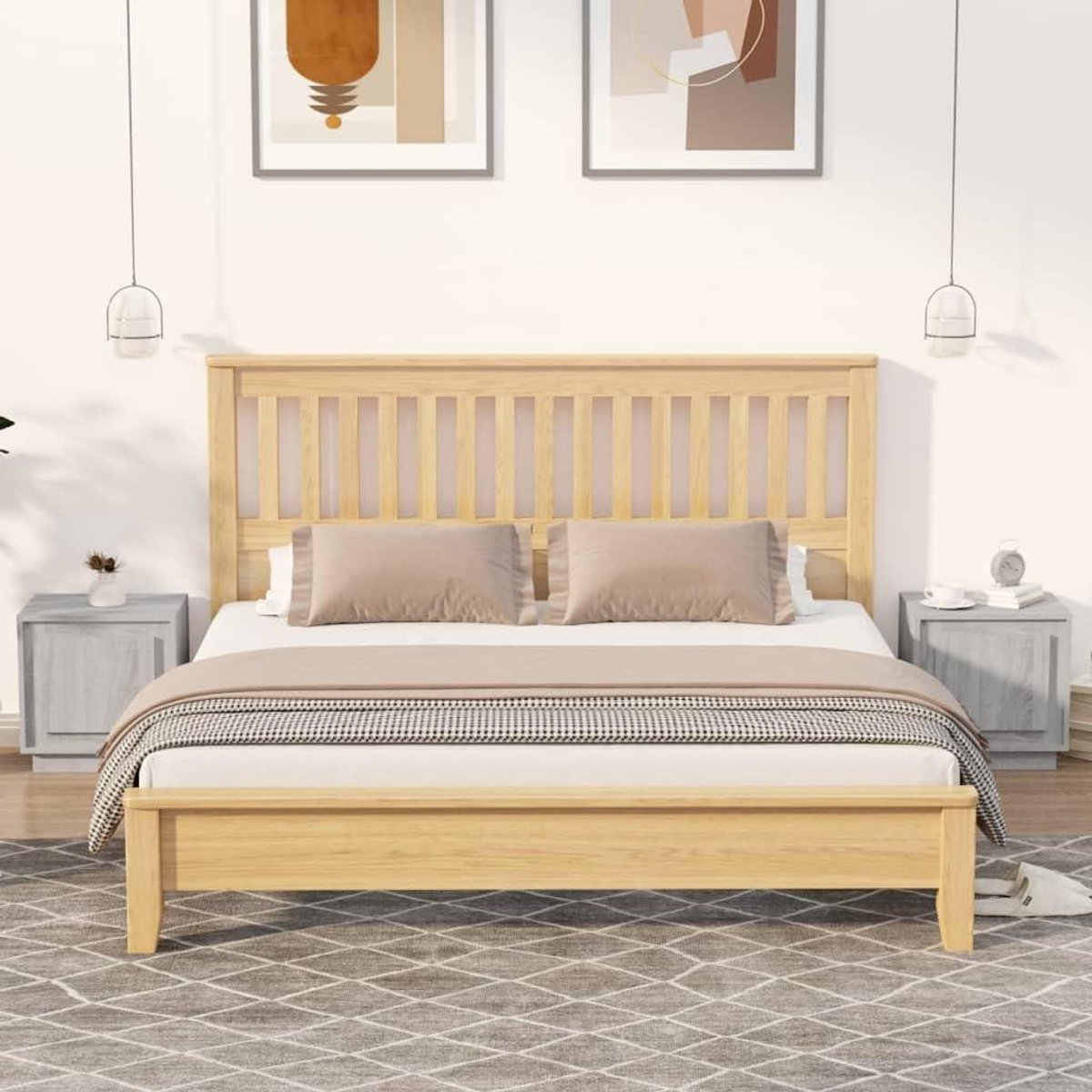 Nachtkastjes Set - Bijzettafels - Slaapkamer Opbergen - Flexibele Deurmontage - 44x35x45 cm - Sonoma Grijs