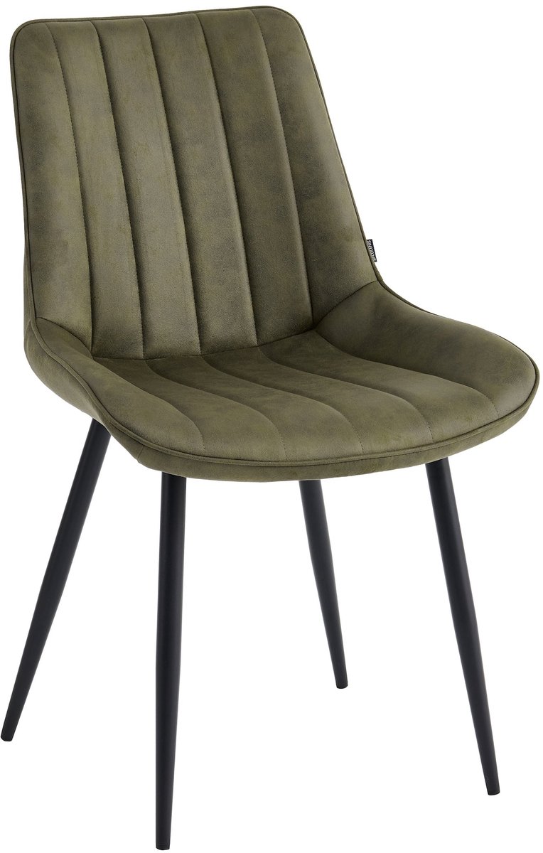 Colenis - Verta Eetkamerstoel - Set Van 6 - Groen - Microfiber stof - Design