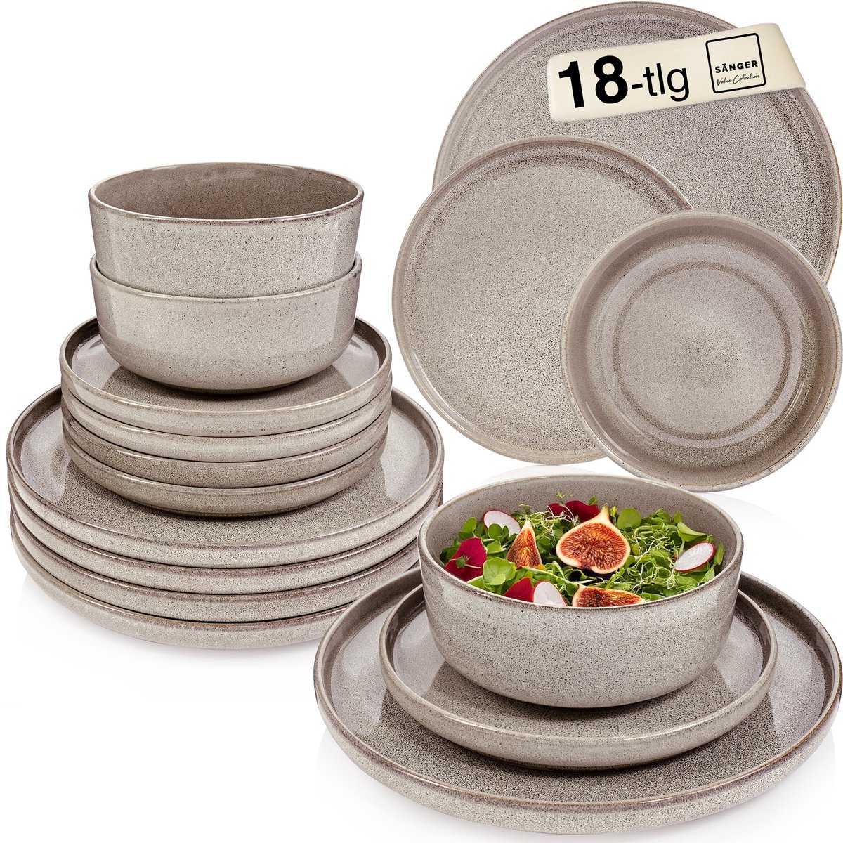 SÄNGER Tafelservice Kairo Clay- 18 teilig aus Steingut