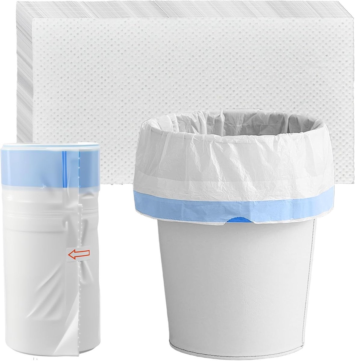 Toiletzakken met Absorberende Pads - Blauw - 53 x 40 cm - Duurzaam en Hygiënisch - Voor Camping en Thuisgebruik