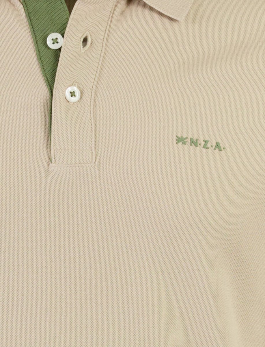 New Zealand poloshirt korte mouw beige