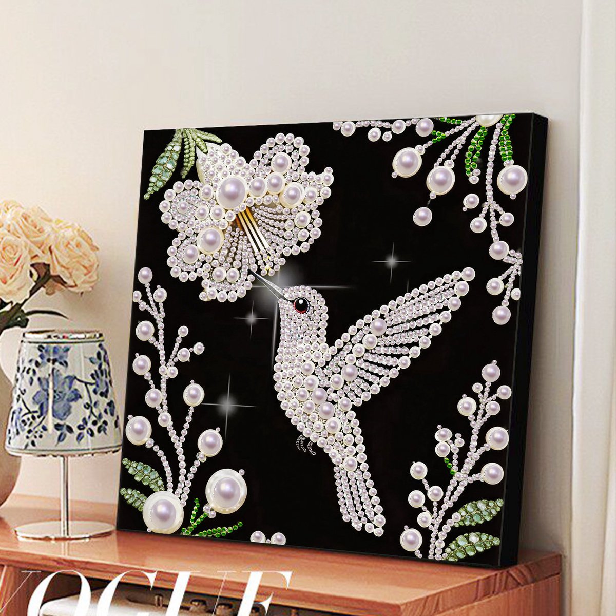 Casalora Diamond Painting Bloemen, Speciale - 5D Diamant Schilderen - Speciale Steentjes - DIY Set -20 x 20 cm