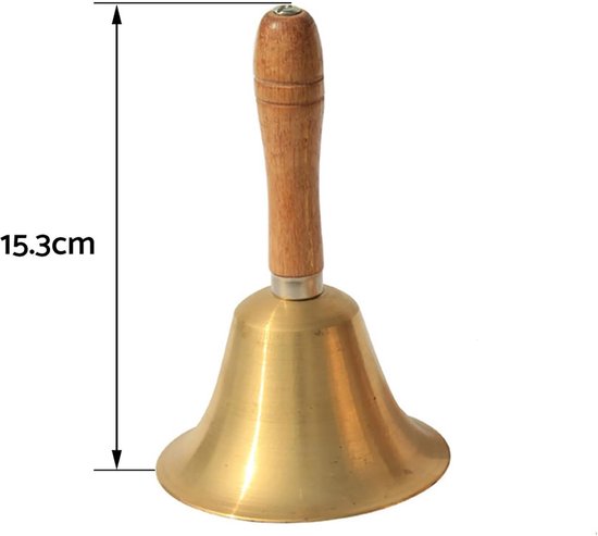 Handbel - handbellen - Tafelbellen - Metaal - Tafelbel - 8 cm - Schoolbel - Receptiebel - bel - Gongen - Hard Geluid - butler bel - handbellen voor volwassenen - messing - staurant — afbeelding 4