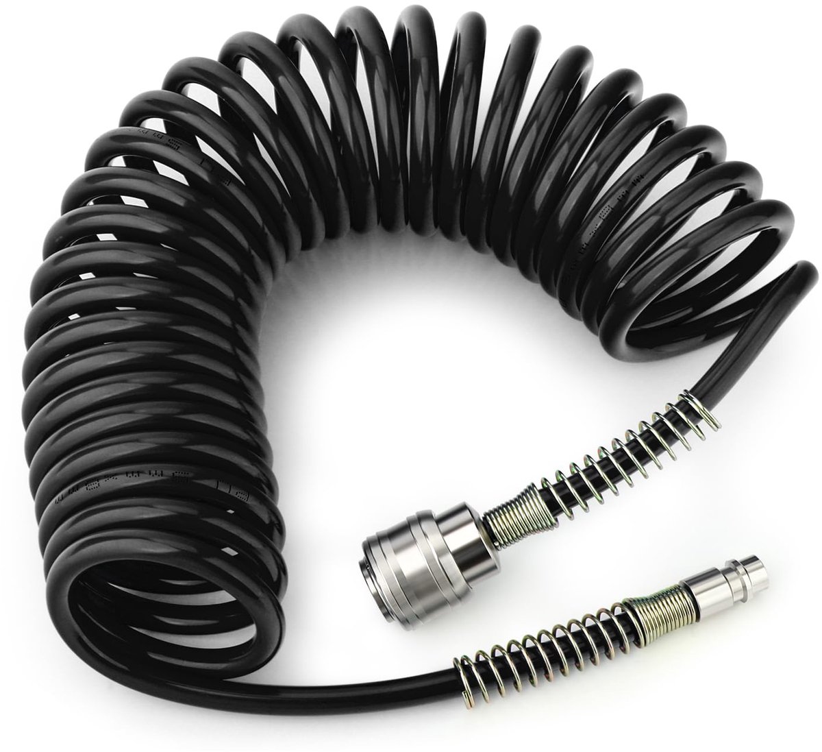 GASHER 1/4" x 5m Polyurethaan Spoel Luchtslang 8mm OD met bochtbegrenzer, 1/4" Europa Snelkoppeling en Stekker, voor - ShopVlot