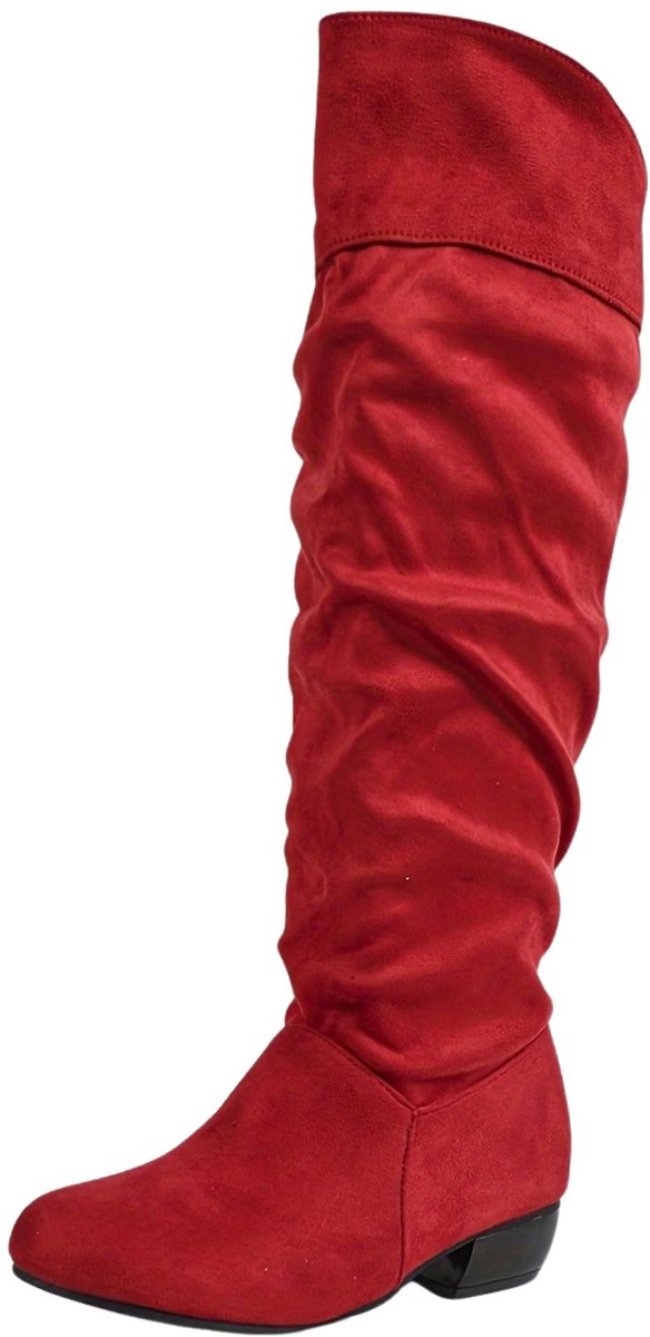 Currero Dames Cowboy Laarzen Hoge Hak Enkellaarzen Kniehoge Western Boots Chelsea 45 Rood