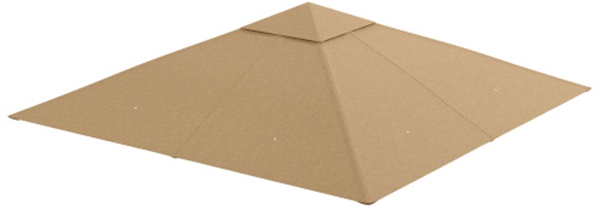 Pavillondach Ersatzdach für Pavillon 2,98 x 2,95 m Sonnenschutz Polyester Beige, wetterfest & UV-beständig