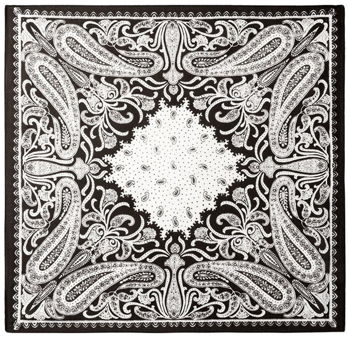 Wintersjaals met paisley-patroon, klassiek fluweel, dagelijkse accessoires - Zwart