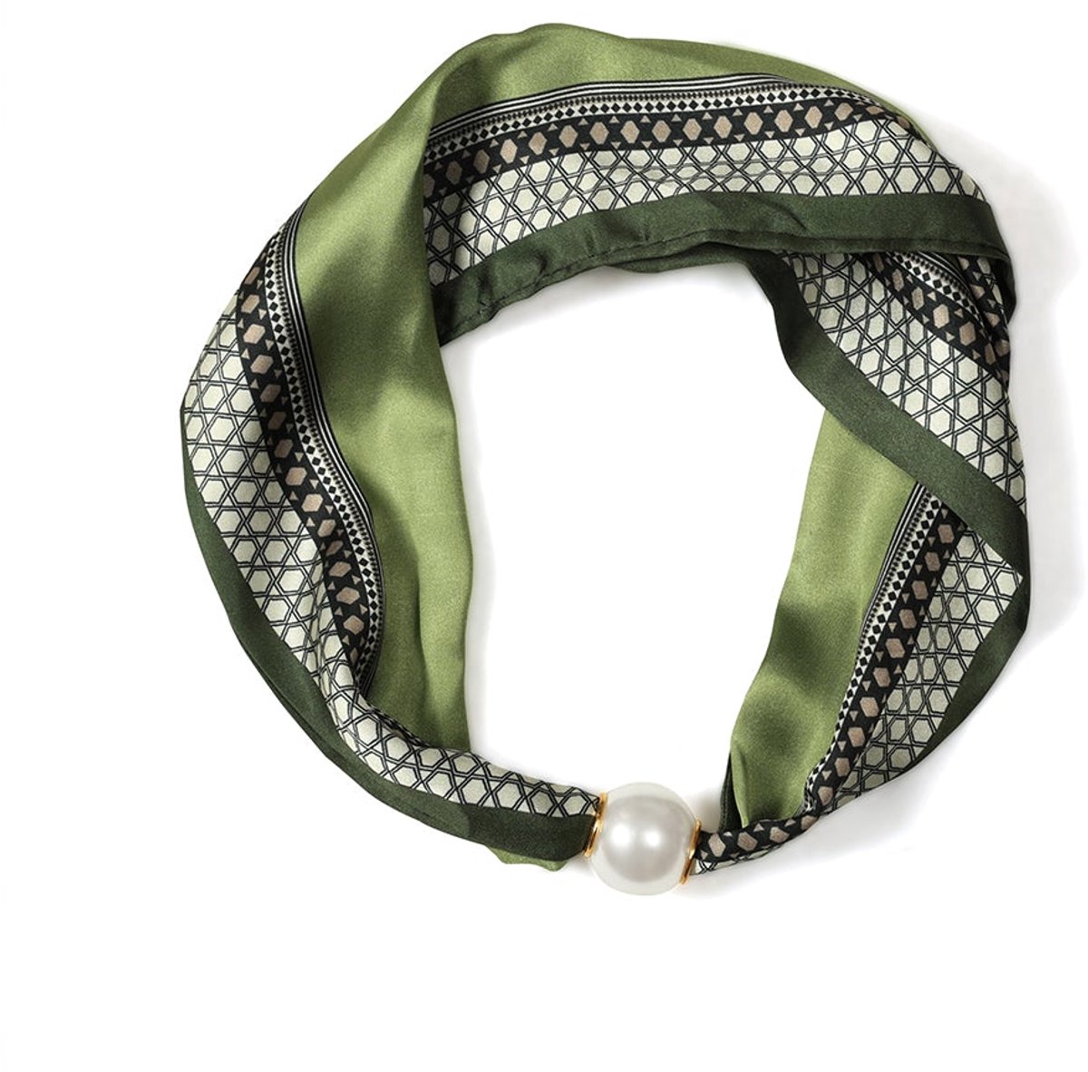 Zomersjaals met geometrische vormen, casual, polyester, dagelijkse accessoires - Groen