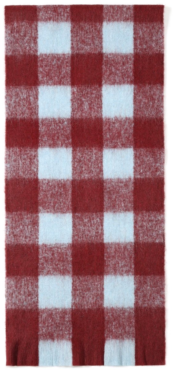 Wintersjaals met ruitpatroon, eenvoudig, polyester, geschikt voor dagelijks gebruik. - Rood