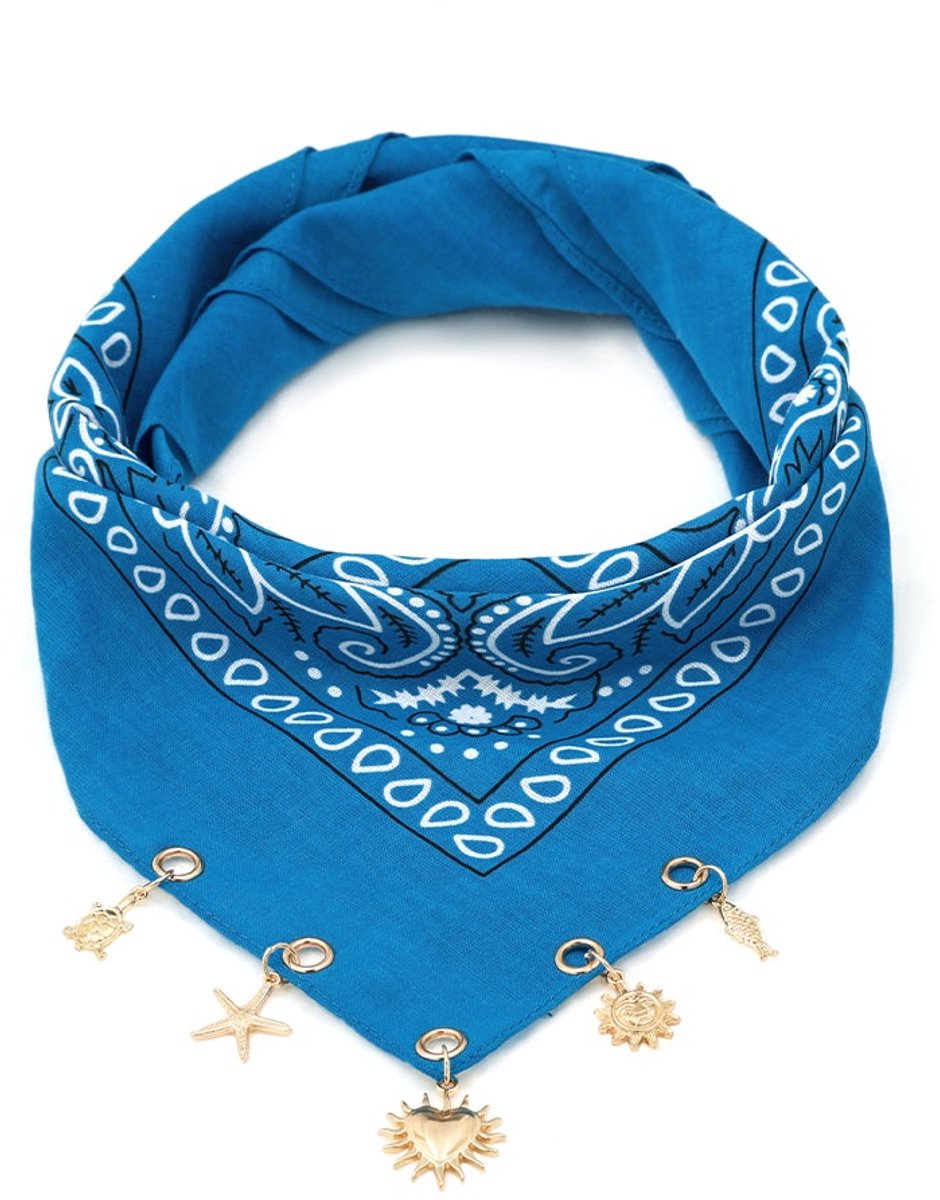 Zomersjaals met paisley-patroon, klassiek katoen, dagelijkse accessoires - Babyblauw