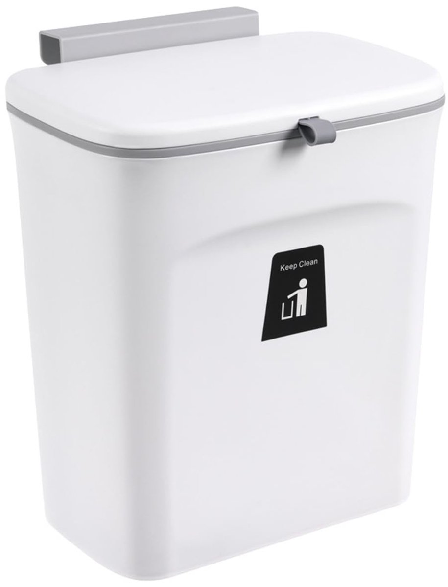 Hanging Compost Bin met Lekvrije Deksel voor Keuken, Kantoor en Badkamer - Compact en Ruimtebesparend Ontwerp voor Afvalbeheer